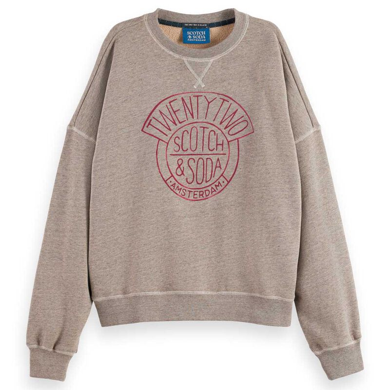 Scotch & Soda Washed Oversized Fit Graphic Sweatshirt image number 2